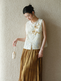 Dusk 2-Piece Gold Floral Cheongsam Top