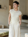 Odette Apricot Jade Slim Fit Cheongsam Top