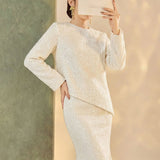 Sara 2-Piece Beaded Knitted Cheongsam Set