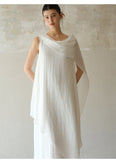 Viviana Wind White Ramie Cheongsam Dress