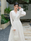Sybil Soft White Mulberry Silk Cheongsam Dress