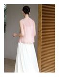 Tranquility 2-Piece Sheer Pink Embroidered Cheongsam Top