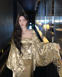 Thea Grand Gilded Bead Embroidered Cheongsam Qipao Two-Piece Set