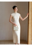 Tara Jinyao Apricot Slim Fit Cheongsam