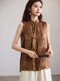 Preeminent Golden Brown Sleeveless Vest Cheongsam