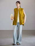 Nocturne Yellow Jacquard Vest Cheongsam