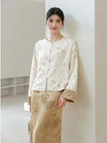 Sovereign Crabapple Brown Jacquard Cheongsam Top