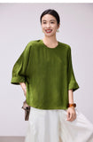 Sura Amber Yellow Relaxed Fit Cheongsam Top