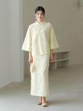 Hollyhock 2-Piece Almond Yellow Cheongsam Top