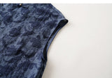 Peace 2-Piece Dark Blue Jacquard Cheongsam Set
