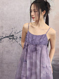 Poppy Light Tulle Purple Cheongsam Dress