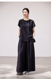 Aurelia 2-Piece Navy Wine Wide-Leg Cheongsam Set