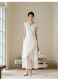 Naya Frost Apricot Embroidered Cheongsam Dress