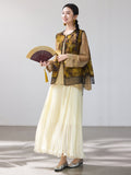 Lara Yellow Jacquard Vest Cheongsam