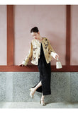 Fuchsia 2-Piece Sandalwood Short Coat Skirt Cheongsam
