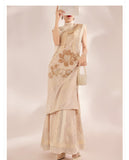 Michelle Captivating Embroidery Qipao Cheongsam Two Piece