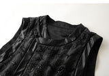 Oriana Black Beaded Cotton Vest Cheongsam