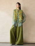 Qing Light Green Jacquard Cheongsam Vest