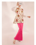 Talia Blooming Embroidery Qipao Cheongsam Three Piece