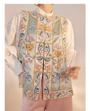 Olga Pearl Whisper Embroidery Qipao Cheongsam Vest Coat