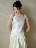 Damask White Satin Cheongsam Top