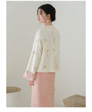 Iris Soft Apricot Relaxed Cheongsam Top