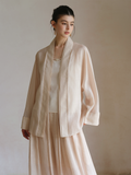 Georgiana 2-Piece Linen Short Coat Set Cheongsam