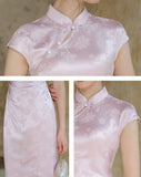 Xiaowen Moon Purple Satin Cheongsam Dress