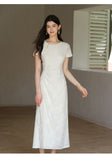 Patrician Moon White Lace Embroidery Cheongsam Dress