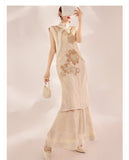 Michelle Captivating Embroidery Qipao Cheongsam Two Piece