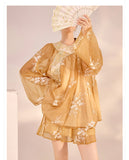 Amina Charming Embroidery Qipao Cheongsam Two Piece