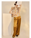 Craspedia Gorgeous Embroidery Qipao Cheongsam Vest Top