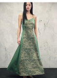 Celandine Green Vintage Print Cheongsam Dress