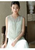 Felicia 2-Piece Silk Embroidered Cheongsam Vest
