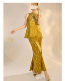 Willa Appealing Embroidery Qipao Cheongsam Two Piece