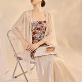 Gwen 2-Piece Embroidered Slip Dress Cheongsam Set