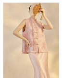 Nina 2-Piece Pink Embroidered Cheongsam Set