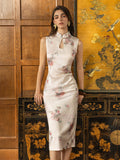 Jasmine Ivory Floral Print Cheongsam Dress