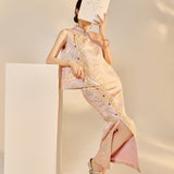 Daffodil 2-Piece Embroidered Jacquard Cheongsam Set