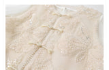 Silk Sutton Dazzling Embroidery Qipao Cheongsam Two Piece