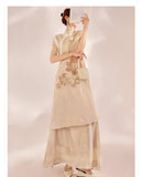 Michelle Captivating Embroidery Qipao Cheongsam Two Piece