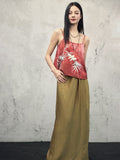 Fern Red Satin Loose Cheongsam Top