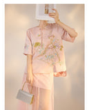 Zoe Blossom Charm Embroidery Qipao Cheongsam Two Piece