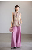Crescendo Light Taro Purple Wide-Leg Casual Pants Cheongsam