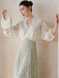 Carlotta Jade Green Lace Cheongsam Dress