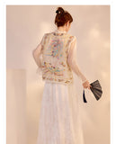 Palmer Appealing Embroidery Qipao Cheongsam Vest Top