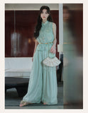 Helen Satin Grace Qipao Cheongsam Two Piece