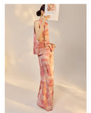 Snapdragon Graceful Qipao Cheongsam Two Piece