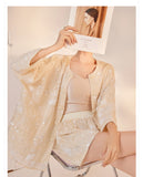 Sunflower Graceful Embroidery Qipao Cheongsam Two Piece