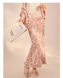 Evelynn Cute Embroidery Qipao Cheongsam Two Piece